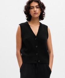 CashSoft カシミヤタッチ リブ セーターベスト