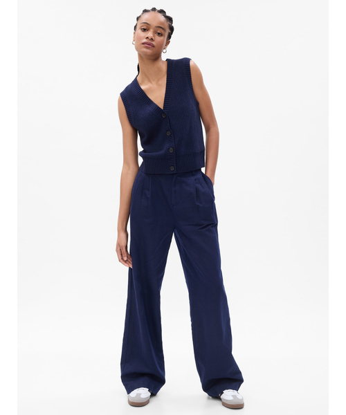 GAP（ギャップ）の「CashSoft カシミヤタッチ リブ セーターベスト（ベスト・レディース・ネイビー/グレー/ブラック/ブラウン・XS/S/XXS/XL/L/M）」の7枚目の写真