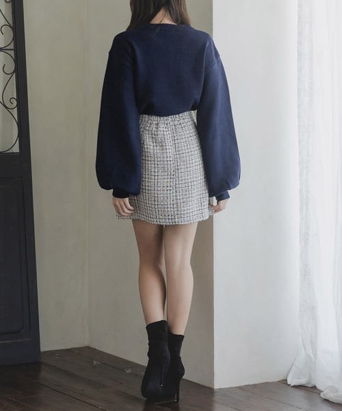 Julia Boutique(ジュリアブティック)の「Merciロゴニットトップス(ニット/セーター・レディース・アイボリー/ネイビー・ONE)」の18枚目の写真