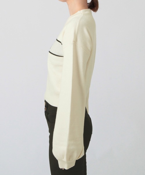 Julia Boutique(ジュリアブティック)の「Merciロゴニットトップス(ニット/セーター・レディース・アイボリー/ネイビー・ONE)」の21枚目の写真