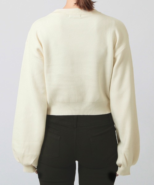 Julia Boutique(ジュリアブティック)の「Merciロゴニットトップス(ニット/セーター・レディース・アイボリー/ネイビー・ONE)」の22枚目の写真