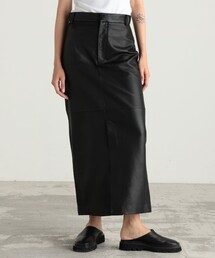 EDITION（エディション）の「ラムレザーIラインロングスカート