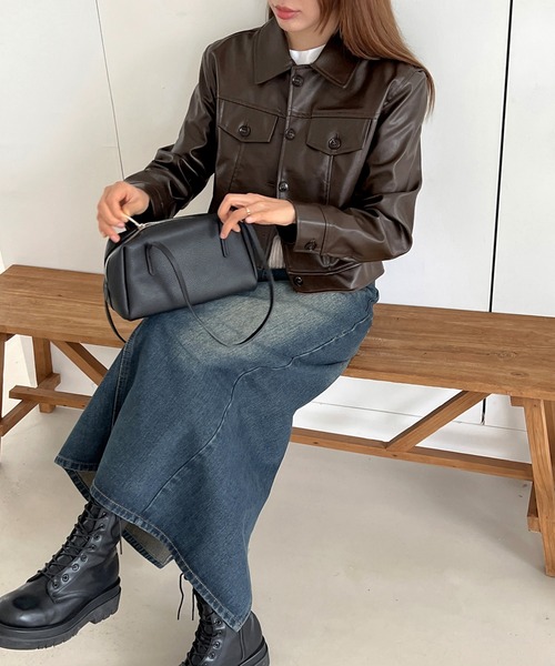 by muni:r(バイ ムニール)の「ダークヴィンテージロングデニムスカート(デニムスカート・レディース・ブルー・SMALL/MEDIUM)」の16枚目の写真