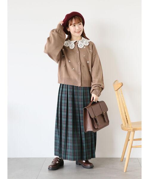 ehka sopo（エヘカソポ）の「飛び刺繍カーディガン（カーディガン/ボレロ・レディース・キナリ/グリーン/モカ・F）」の7枚目の写真