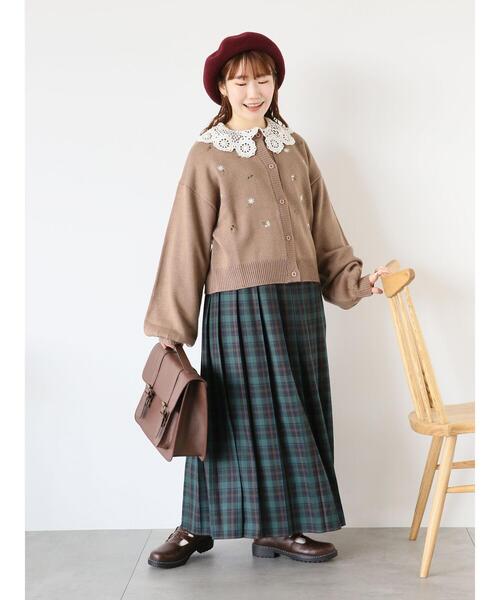 ehka sopo（エヘカソポ）の「飛び刺繍カーディガン（カーディガン/ボレロ・レディース・キナリ/グリーン/モカ・F）」の14枚目の写真