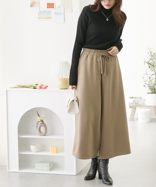 nissen(ニッセン)の「裏起毛ガウチョパンツ(その他パンツ・レディース・杢グレー/ブラック/カーキ/モカ・M/L/LL/S)」の15枚目の写真