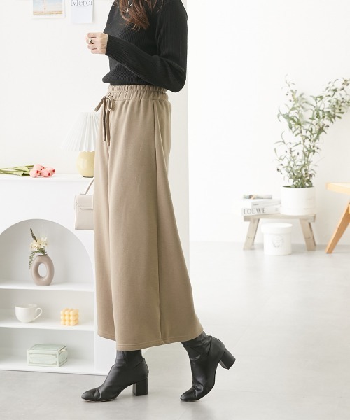 nissen(ニッセン)の「裏起毛ガウチョパンツ(その他パンツ・レディース・杢グレー/ブラック/カーキ/モカ・M/L/LL/S)」の16枚目の写真