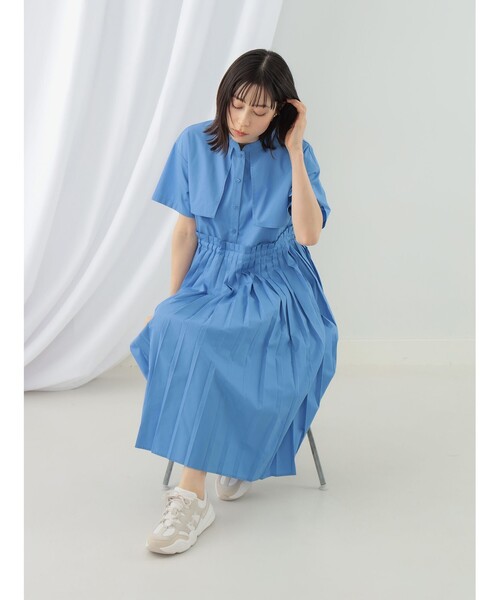 Ray BEAMS プリーツレイヤードショートスリーブワンピース Ray BEAMS（レイビームス）の「Ray BEAMS / プリーツ レイヤード