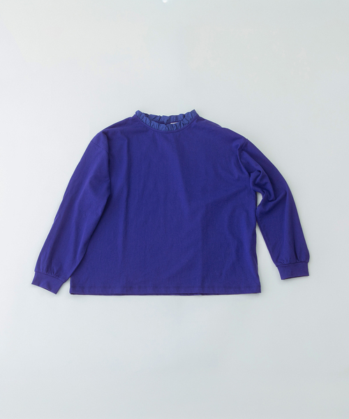 nop de nod(ノップドゥノッド)の「USコットン天竺フリル衿カットソー(Tシャツ/カットソー・レディース・オフホワイト/ブラック/ダークブルー・M)」の5枚目の写真