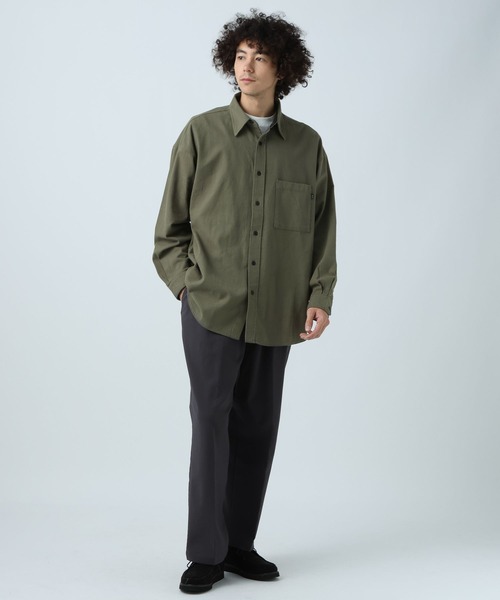 BAYFLOW（ベイフロー）の「ブラッシュドプレーンシャツ（シャツ/ブラウス・メンズ・カーキ/オフホワイト・LARGE/MEDIUM）」の9枚目の写真