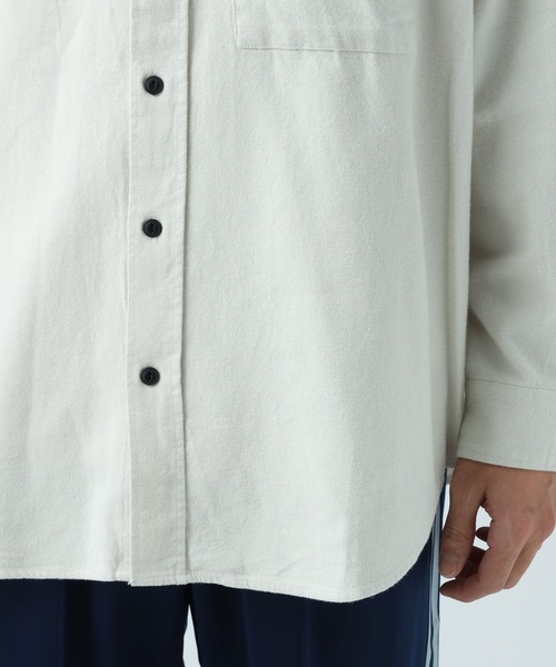 BAYFLOW（ベイフロー）の「ブラッシュドプレーンシャツ（シャツ/ブラウス・メンズ・カーキ/オフホワイト・LARGE/MEDIUM）」の7枚目の写真