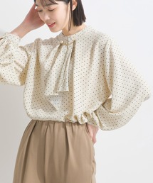 PICCIN | 【WEB限定】メタルパールバーボウタイドットブラウス（メタルパールバー取り外し可能）(シャツ/ブラウス)