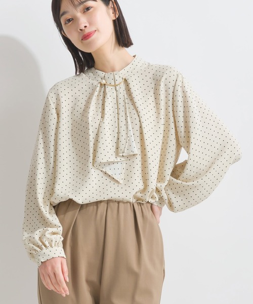 PICCIN(ピッチン)の「【WEB限定】メタルパールバーボウタイドットブラウス(メタルパールバー取り外し可能)(シャツ/ブラウス・レディース・ブラック/オフホワイト・M)」の21枚目の写真