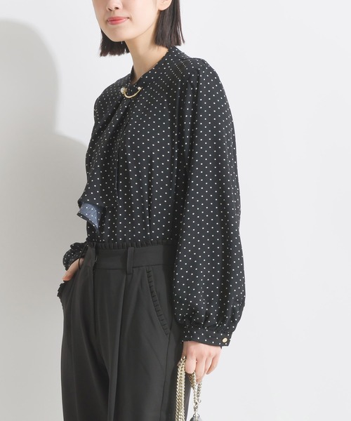 PICCIN(ピッチン)の「【WEB限定】メタルパールバーボウタイドットブラウス(メタルパールバー取り外し可能)(シャツ/ブラウス・レディース・ブラック/オフホワイト・M)」の17枚目の写真
