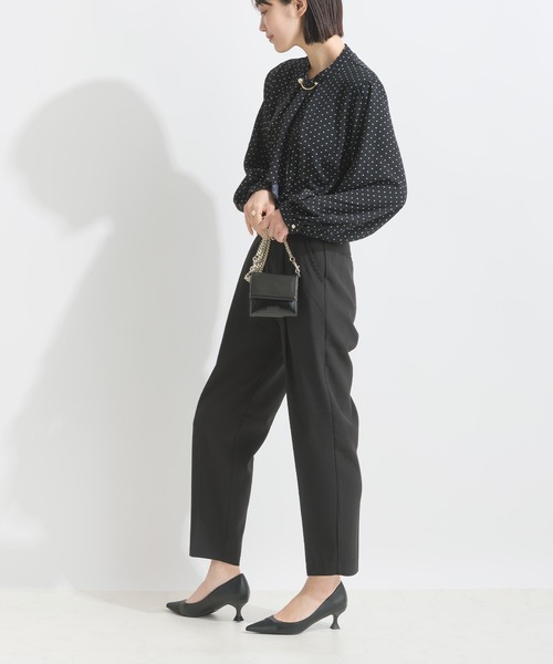PICCIN(ピッチン)の「【WEB限定】メタルパールバーボウタイドットブラウス(メタルパールバー取り外し可能)(シャツ/ブラウス・レディース・ブラック/オフホワイト・M)」の10枚目の写真