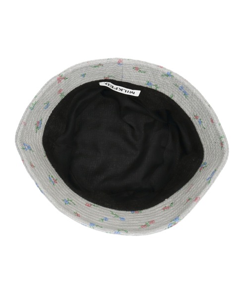 MILKFED.（ミルクフェド）の「FLORAL PATTERN WAFFLE HAT（ハット・レディース・アッシュ/オフホワイト・ONE SIZE）」の4枚目の写真
