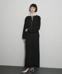 ADAM ET ROPE' | 【環境配慮】ヘンリーネックニットワンピース(ワンピース)