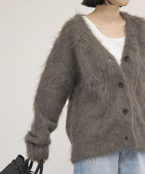 JOURNAL STANDARD（ジャーナルスタンダード）の「《追加》シャギーVネックカーディガン（カーディガン/ボレロ・レディース・グレー・FREE）」の9枚目の写真