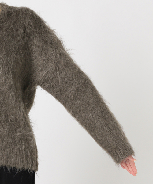 JOURNAL STANDARD（ジャーナルスタンダード）の「《追加》シャギーVネックカーディガン（カーディガン/ボレロ・レディース・グレー・FREE）」の4枚目の写真