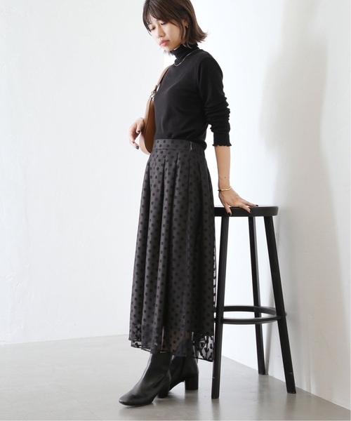 La TOTALITE（ラトータリテ）の「《追加》シアードットタックスカート（スカート・レディース・ブラック/ベージュ・36/38）」の16枚目の写真