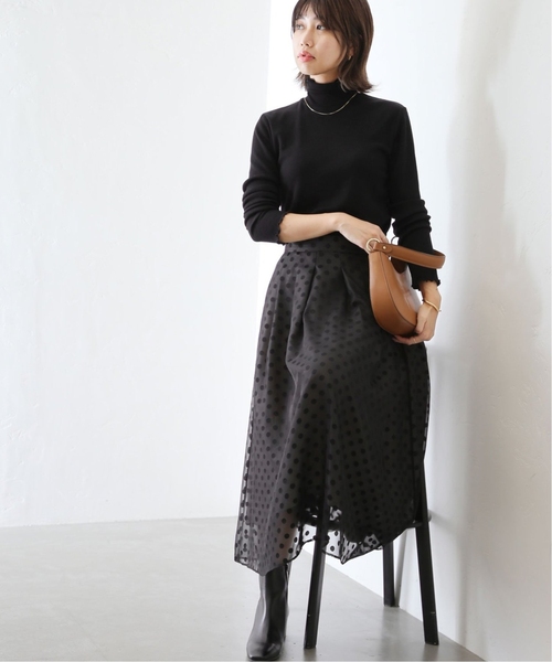 La TOTALITE（ラトータリテ）の「《追加》シアードットタックスカート（スカート・レディース・ブラック/ベージュ・36/38）」の8枚目の写真