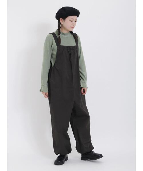 Samansa Mos2（サマンサ モスモス）の「前後2way裾ドロストサロペット（サロペット/オーバーオール・レディース・ベージュ/モカ/カーキ/チャコールグレー・F）」の2枚目の写真