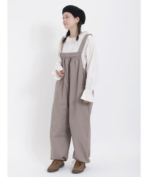 Samansa Mos2（サマンサ モスモス）の「前後2way裾ドロストサロペット（サロペット/オーバーオール・レディース・ベージュ/モカ/カーキ/チャコールグレー・F）」の13枚目の写真