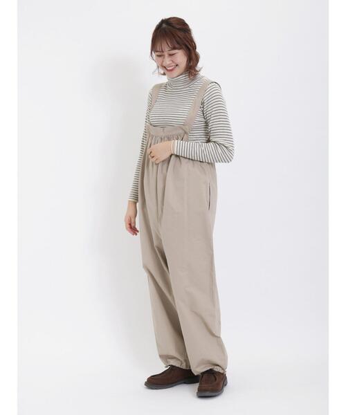 Samansa Mos2（サマンサ モスモス）の「前後2way裾ドロストサロペット（サロペット/オーバーオール・レディース・ベージュ/モカ/カーキ/チャコールグレー・F）」の21枚目の写真