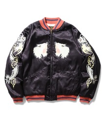 HOUSTON / ヒューストン　スーベニアジャケット　百虎　袖刺繍　レーヨン HOUSTON ヒューストン 虎 刺繍 スカジャン メンズ スーベニア