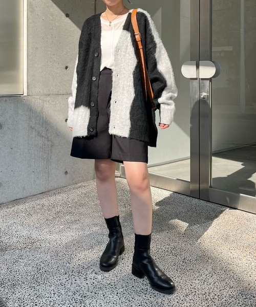 CAPRICIEUX LE'MAGE(カプリシューレマージュ)の「シャギーニュアンス柄カーディガン(カーディガン/ボレロ・レディース・ブルー/ブラック・FREE)」の7枚目の写真