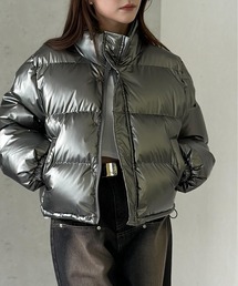 メタリックシャイニーナイロン中綿ショートブルゾン