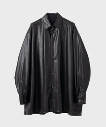 【th products/ティーエイチプロダクツ】Synthetic Leather Orversized Shirts