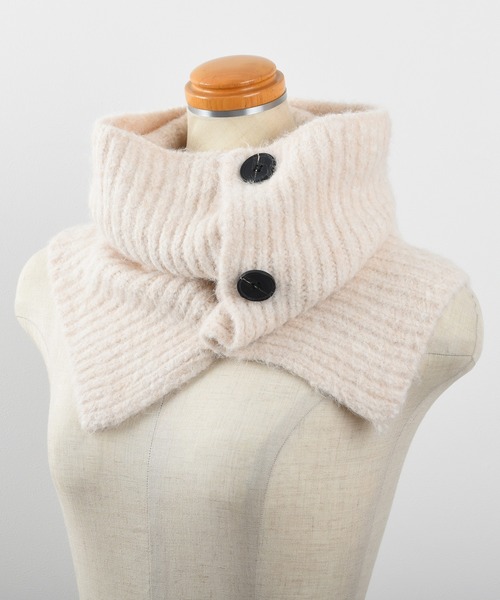 Felt-Maglietta（フェルトマリエッタ）の「ボタン付きネックウォーマー（ネックウォーマー/スヌード・レディース・ブラック/アイボリー/チャコールグレー/グレー・FREE）」の7枚目の写真