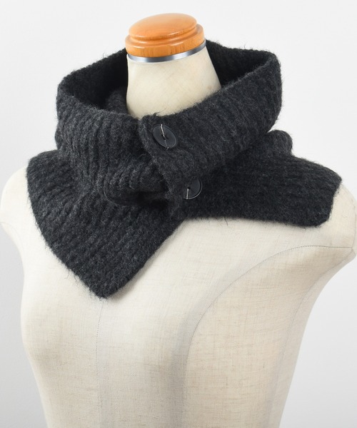 Felt-Maglietta（フェルトマリエッタ）の「ボタン付きネックウォーマー（ネックウォーマー/スヌード・レディース・ブラック/アイボリー/チャコールグレー/グレー・FREE）」の12枚目の写真