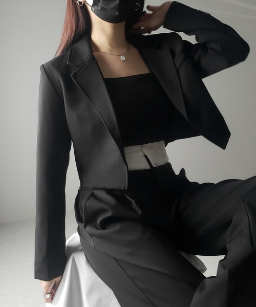 key me ケイミー テーラードジャケット me+em select（ミームセレクト）の「【 3color 】ショート丈