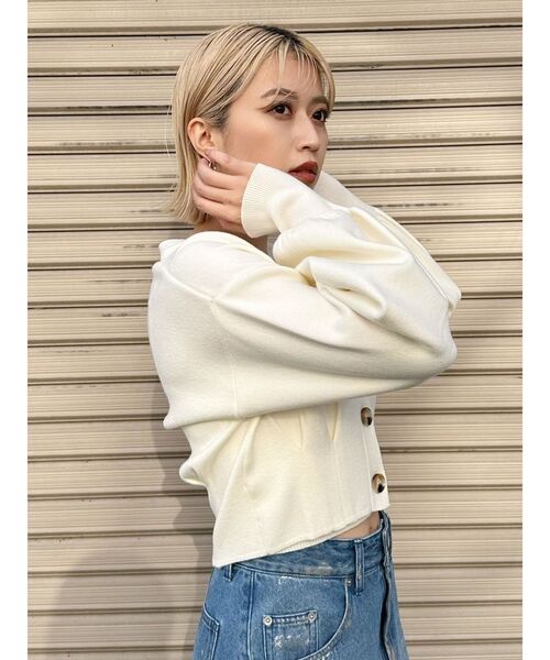 MURUA（ムルーア）の「タックヘムカーデ×キャミセット（カーディガン/ボレロ・レディース・ベージュ/パープル/ホワイト・FREE）」の14枚目の写真