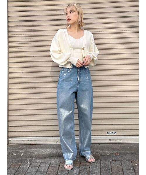 MURUA（ムルーア）の「タックヘムカーデ×キャミセット（カーディガン/ボレロ・レディース・ベージュ/パープル/ホワイト・FREE）」の15枚目の写真