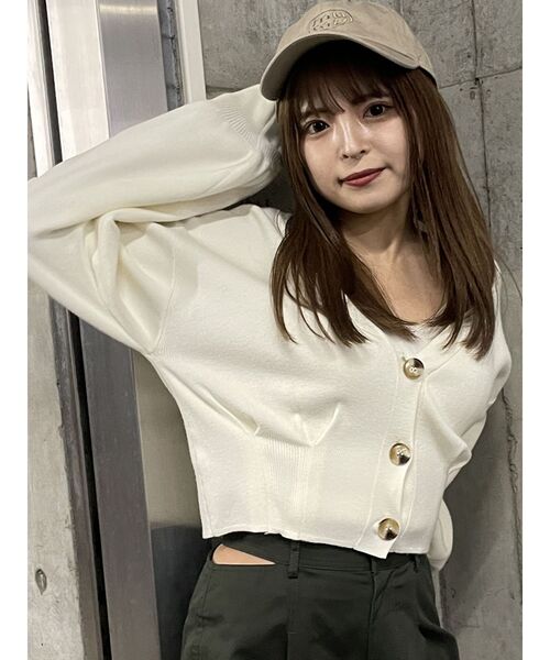 MURUA（ムルーア）の「タックヘムカーデ×キャミセット（カーディガン/ボレロ・レディース・ベージュ/パープル/ホワイト・FREE）」の18枚目の写真