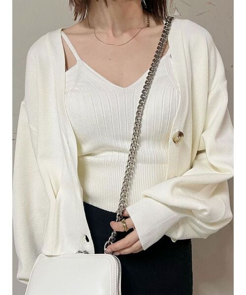 MURUA（ムルーア）の「タックヘムカーデ×キャミセット（カーディガン/ボレロ・レディース・ベージュ/パープル/ホワイト・FREE）」の19枚目の写真