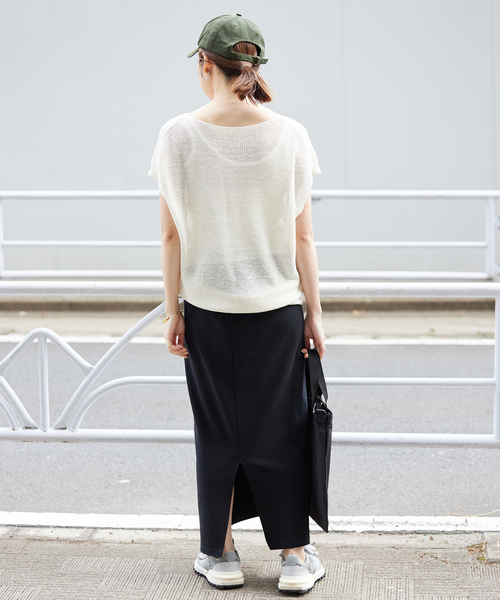 SLOBE IENA（スローブイエナ）の「40/-ポンチIラインスカート（スカート・レディース・ベージュ/ブラック・36/38）」の17枚目の写真