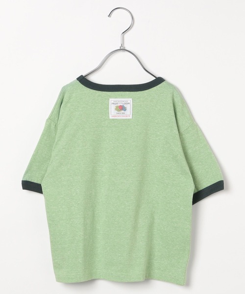 FRUIT OF THE LOOM(フルーツオブザルーム)の「【Fruit Of The Loom(フルーツオブザルーム)】リンガーT(KIDS)(Tシャツ/カットソー・キッズ・パープル/グリーン/アイボリー・110cm/120cm/130cm/140cm)」の13枚目の写真