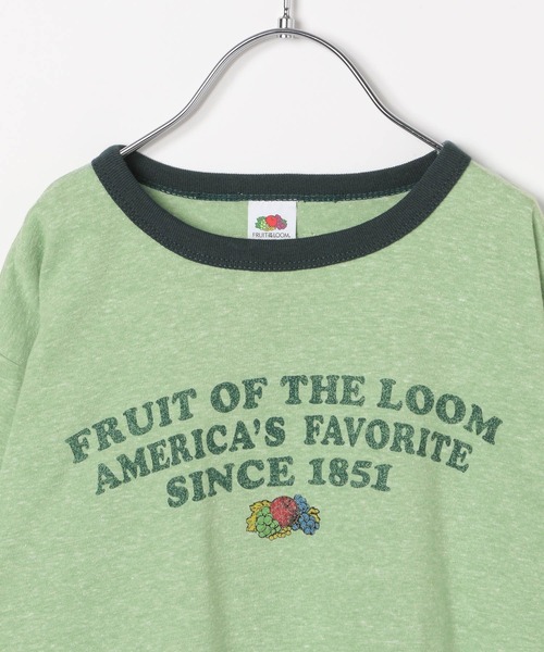 FRUIT OF THE LOOM(フルーツオブザルーム)の「【Fruit Of The Loom(フルーツオブザルーム)】リンガーT(KIDS)(Tシャツ/カットソー・キッズ・パープル/グリーン/アイボリー・110cm/120cm/130cm/140cm)」の21枚目の写真