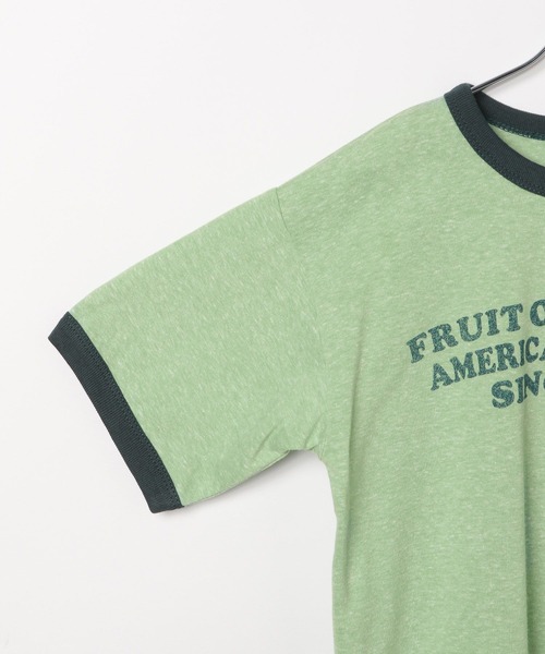 FRUIT OF THE LOOM(フルーツオブザルーム)の「【Fruit Of The Loom(フルーツオブザルーム)】リンガーT(KIDS)(Tシャツ/カットソー・キッズ・パープル/グリーン/アイボリー・110cm/120cm/130cm/140cm)」の17枚目の写真