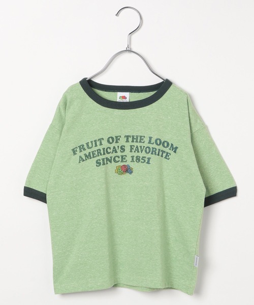 FRUIT OF THE LOOM(フルーツオブザルーム)の「【Fruit Of The Loom(フルーツオブザルーム)】リンガーT(KIDS)(Tシャツ/カットソー・キッズ・パープル/グリーン/アイボリー・110cm/120cm/130cm/140cm)」の12枚目の写真