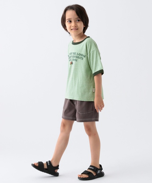 FRUIT OF THE LOOM(フルーツオブザルーム)の「【Fruit Of The Loom(フルーツオブザルーム)】リンガーT(KIDS)(Tシャツ/カットソー・キッズ・パープル/グリーン/アイボリー・110cm/120cm/130cm/140cm)」の9枚目の写真