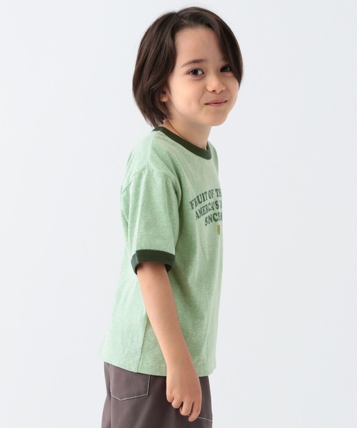 FRUIT OF THE LOOM(フルーツオブザルーム)の「【Fruit Of The Loom(フルーツオブザルーム)】リンガーT(KIDS)(Tシャツ/カットソー・キッズ・パープル/グリーン/アイボリー・110cm/120cm/130cm/140cm)」の10枚目の写真