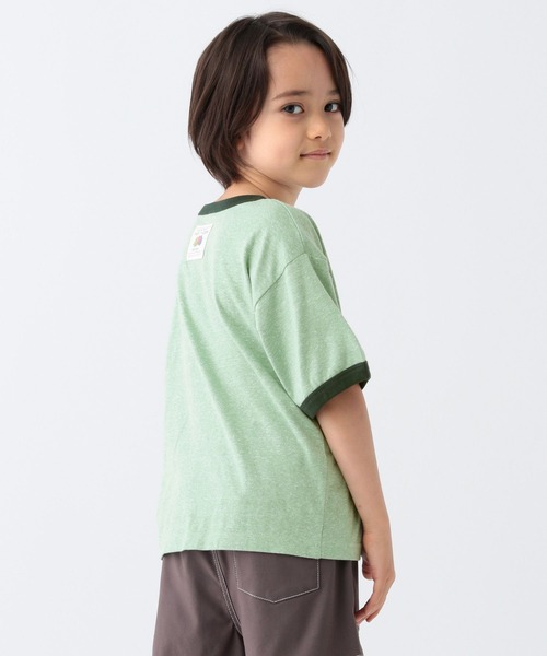 FRUIT OF THE LOOM(フルーツオブザルーム)の「【Fruit Of The Loom(フルーツオブザルーム)】リンガーT(KIDS)(Tシャツ/カットソー・キッズ・パープル/グリーン/アイボリー・110cm/120cm/130cm/140cm)」の11枚目の写真