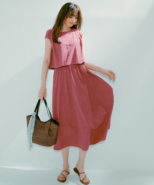 ANY SIS（エニィスィス）の「スカーフ付パイピングカゴ バッグ（かごバッグ・レディース・黄土色系/ベージュ系・2）」の4枚目の写真