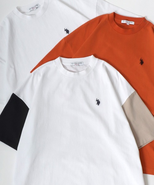 U.S. POLO ASSN.(ユーエスポロアッスン)の「U.S. POLO ASSN./ユーエスポロアッスン ワンポイント刺繍 ビッグシルエット 半袖Tシャツ レディース メンズ(Tシャツ/カットソー・メンズ・ホワイト/ブラック/サックスブルー/ネイビー/オレンジ/ホワイト系その他/アイボリー・S/M/L/XL)」の4枚目の写真