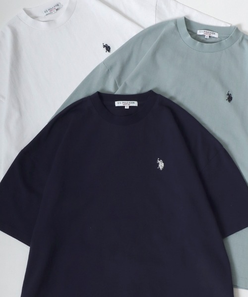 U.S. POLO ASSN.(ユーエスポロアッスン)の「U.S. POLO ASSN./ユーエスポロアッスン ワンポイント刺繍 ビッグシルエット 半袖Tシャツ レディース メンズ(Tシャツ/カットソー・メンズ・ホワイト/ブラック/サックスブルー/ネイビー/オレンジ/ホワイト系その他/アイボリー・S/M/L/XL)」の5枚目の写真